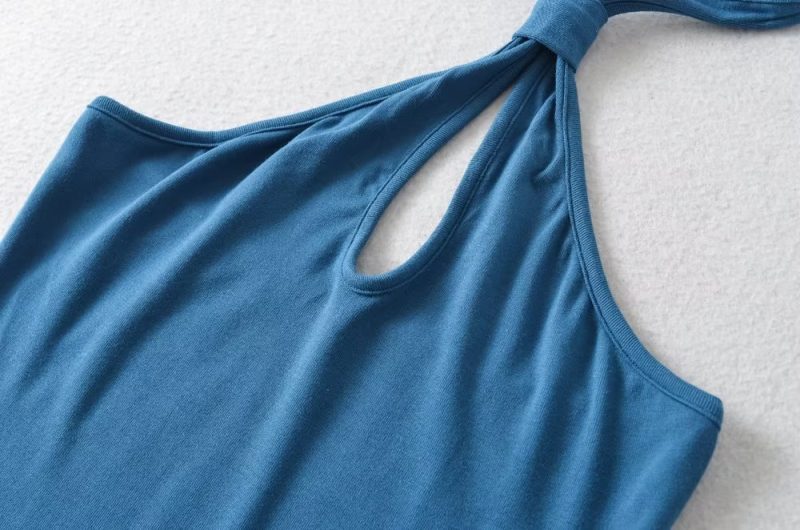 Spring Summer Sexy Halter Off The Shoulder Slim Dress Backless Hip Dress - Image 10