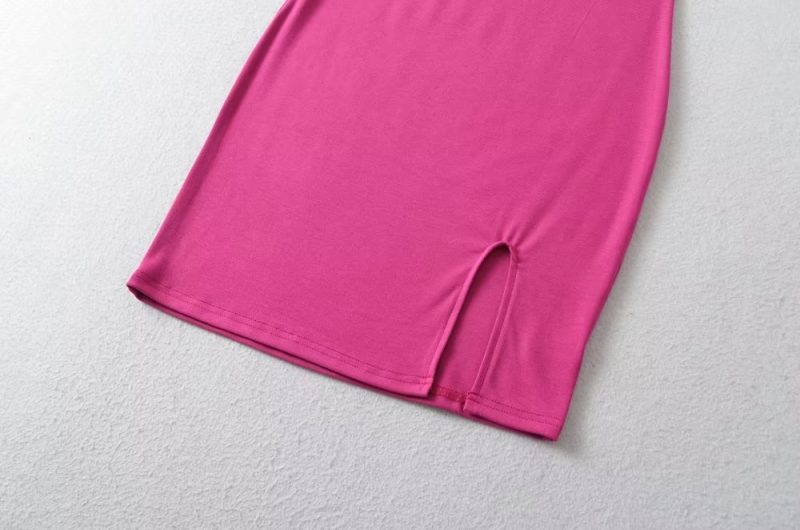 Spring Summer Sexy Halter Off The Shoulder Slim Dress Backless Hip Dress - Image 14