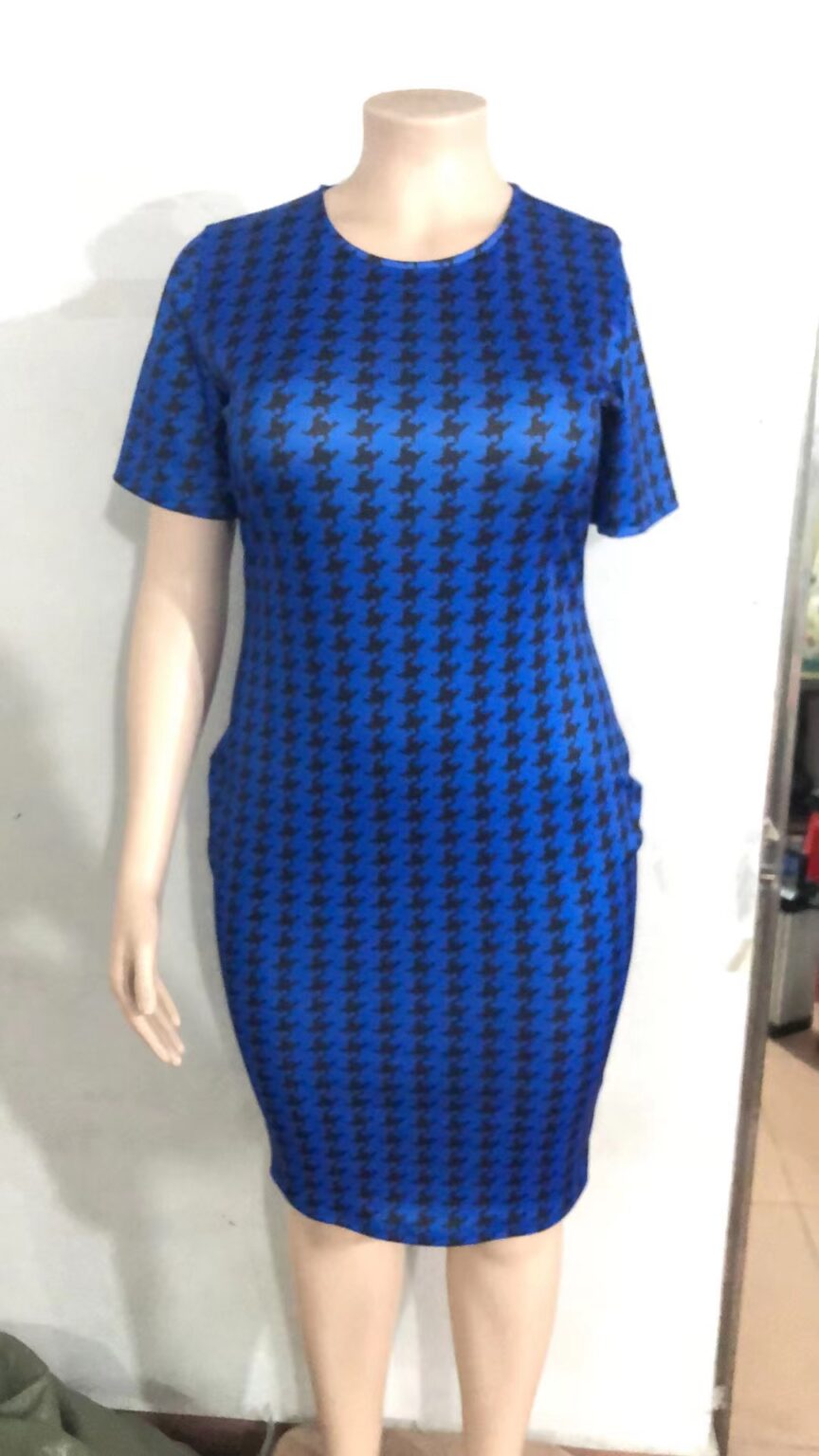Plus Size  Women Clothing Type Classic Printing Sheath Dress - Image 3