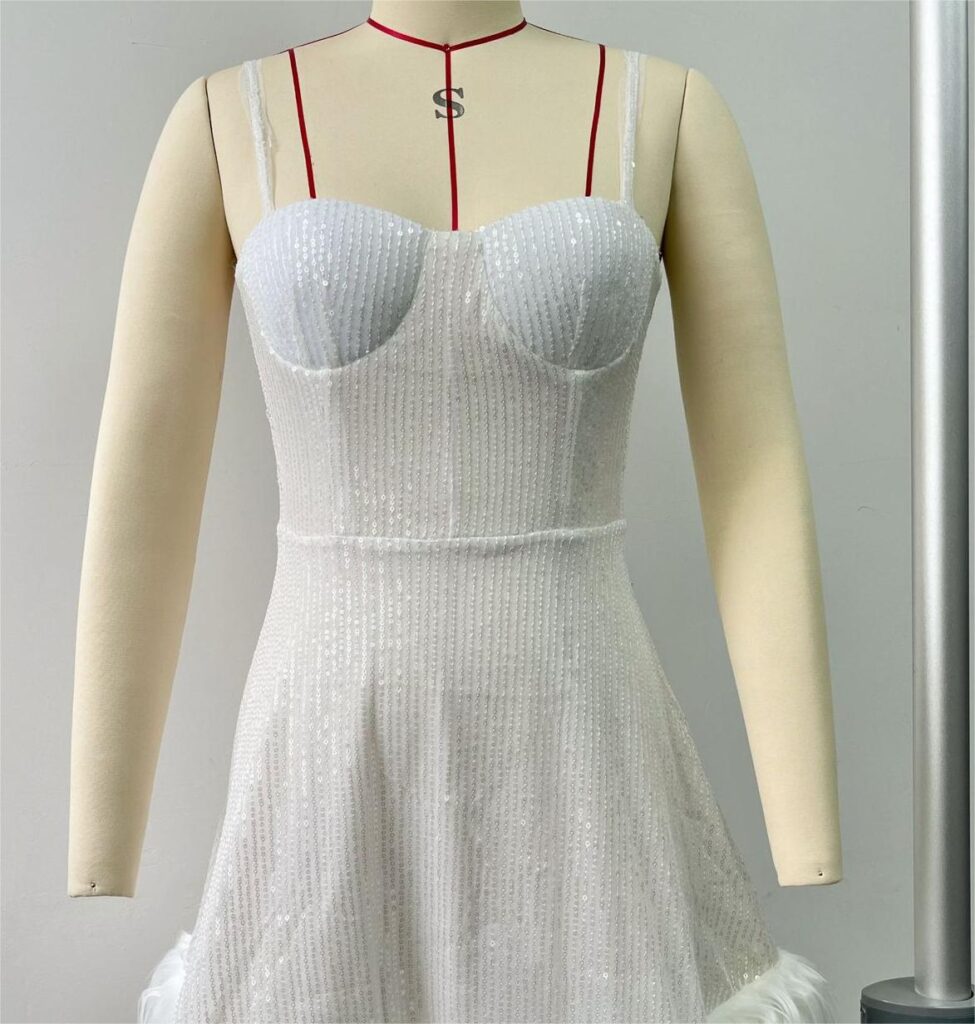 Autumn Women Dress Party Sexy Bandeau Cami Dress Feather Sequ Dress - Image 2