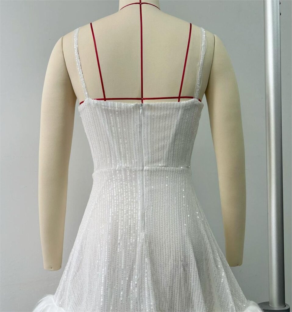 Autumn Women Dress Party Sexy Bandeau Cami Dress Feather Sequ Dress - Image 3