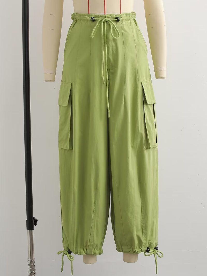 High Waist Drawstring Loose Casual Pants Loose Straight Mopping Pants Autumn Hip Hop Trendy Women Pants - Image 2