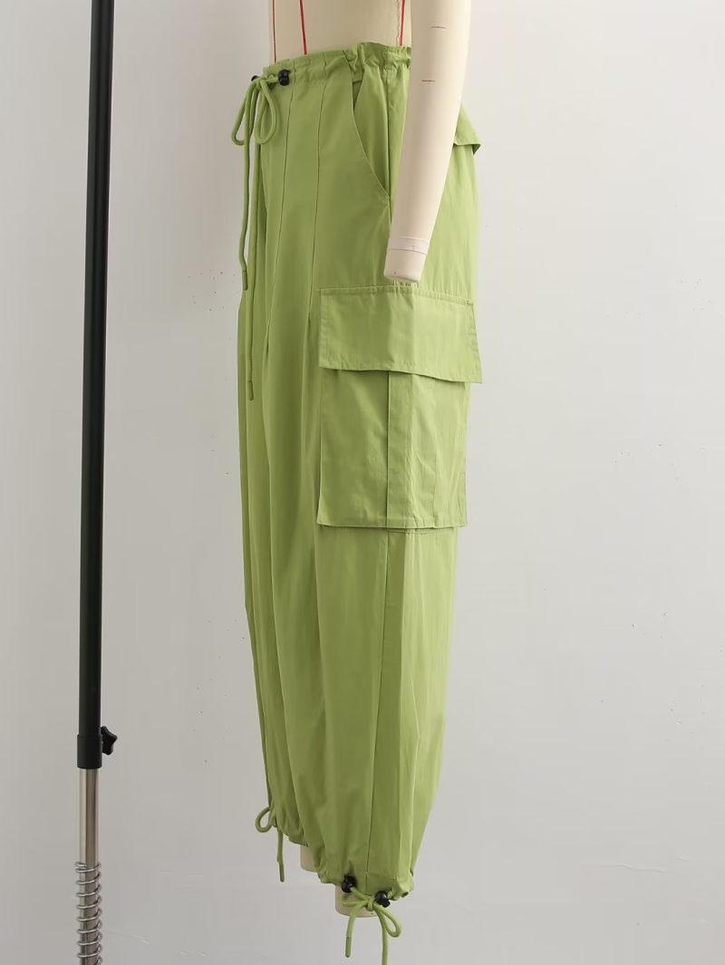 High Waist Drawstring Loose Casual Pants Loose Straight Mopping Pants Autumn Hip Hop Trendy Women Pants - Image 3