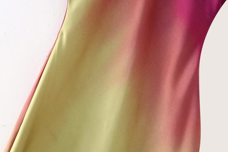 Round Neck Short Sleeve Evening Dress Slim Fit Maxi Dress Tie Dye Printed Dress Women - Image 7