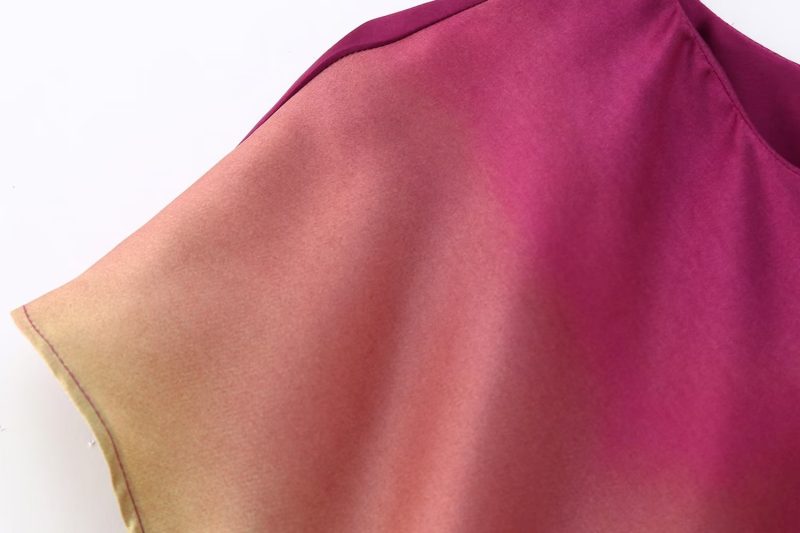 Round Neck Short Sleeve Evening Dress Slim Fit Maxi Dress Tie Dye Printed Dress Women - Image 9