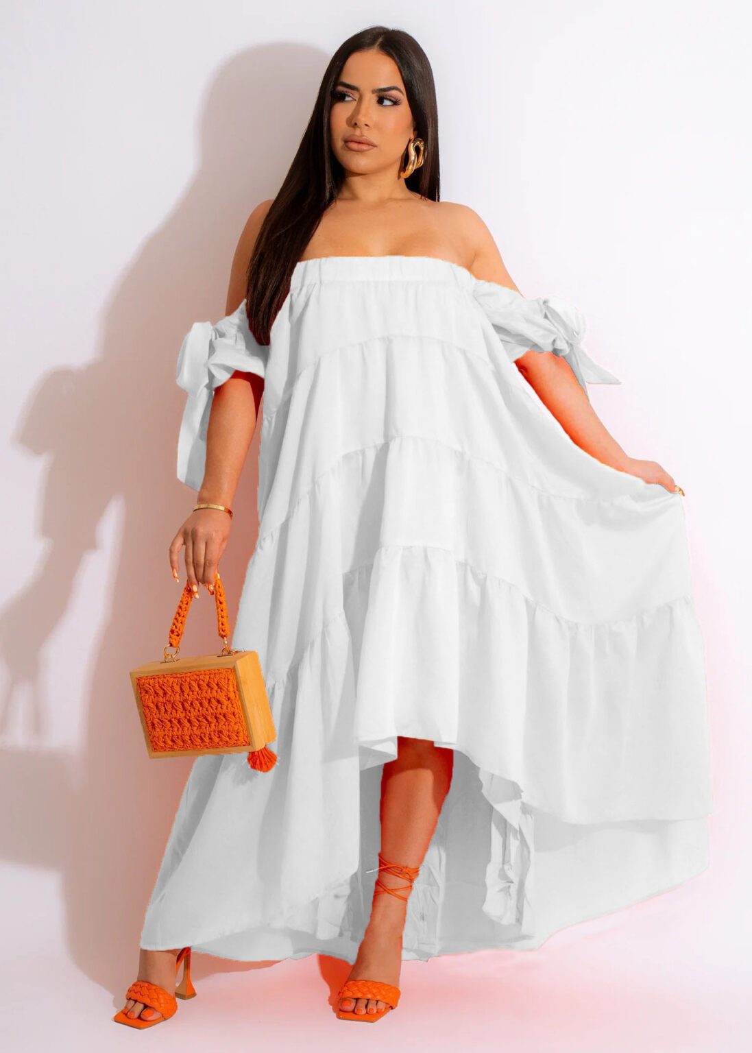 Spring Summer Women Clothing Sexy Off The Shoulder Large Swing Dress