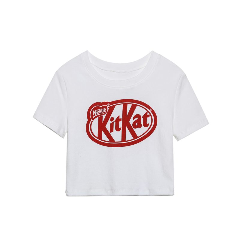 Summer Women  Clothing Printed round Neck Short Sleeve Short T shirt - Image 2