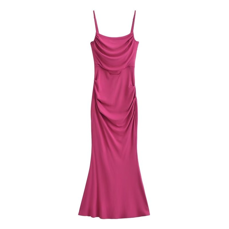 Sexy Sexy Pleated Boning Corset Strap Dress Summer Waisted Slim Fit Package Hip Dress - Image 3