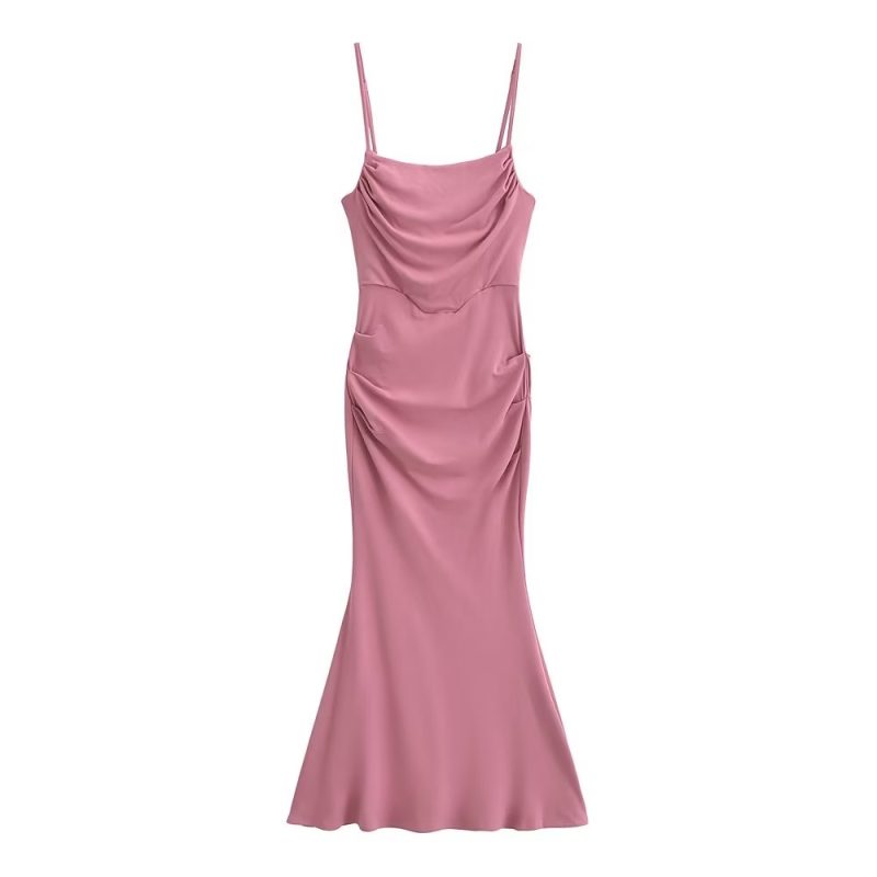 Sexy Sexy Pleated Boning Corset Strap Dress Summer Waisted Slim Fit Package Hip Dress - Image 5