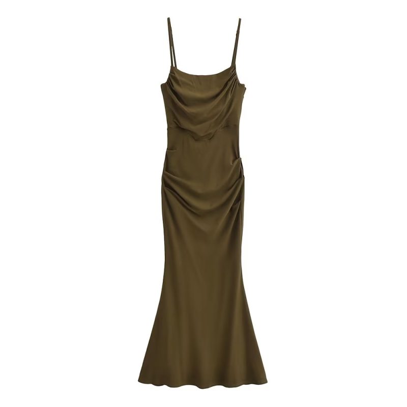 Sexy Sexy Pleated Boning Corset Strap Dress Summer Waisted Slim Fit Package Hip Dress - Image 6