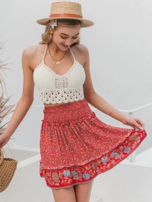 Women  Summer Vacation Sexy Crochet Strap Top