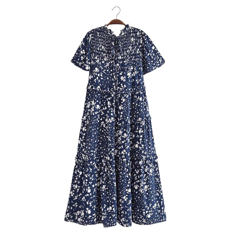 Women Clothing Summer Small Floral Print Dress - Image 2