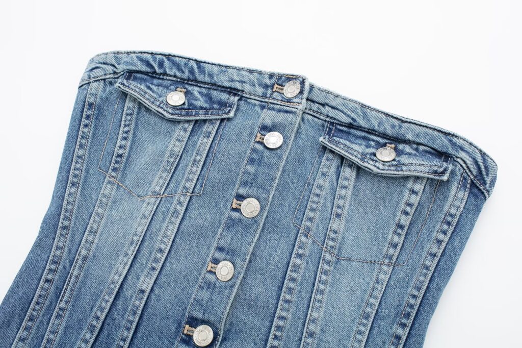 Corset Denim Tube Top Sexy Inner Wear Early Spring Breasted Design Women Clothing - Image 4