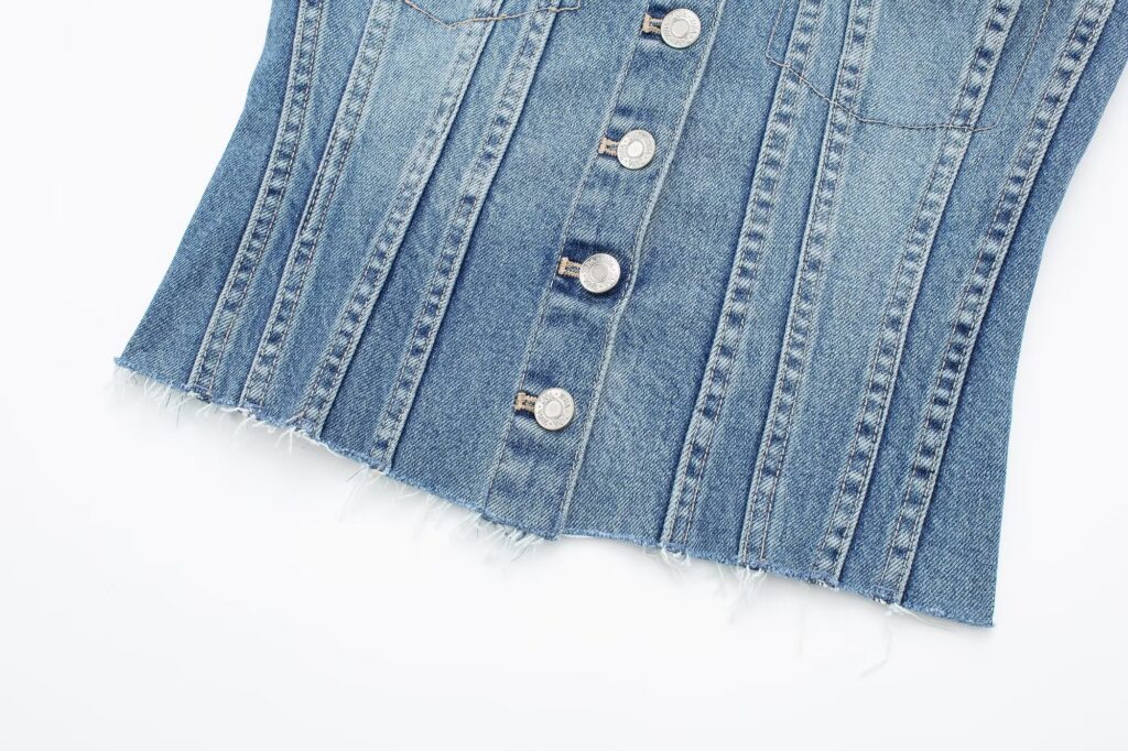 Corset Denim Tube Top Sexy Inner Wear Early Spring Breasted Design Women Clothing - Image 5
