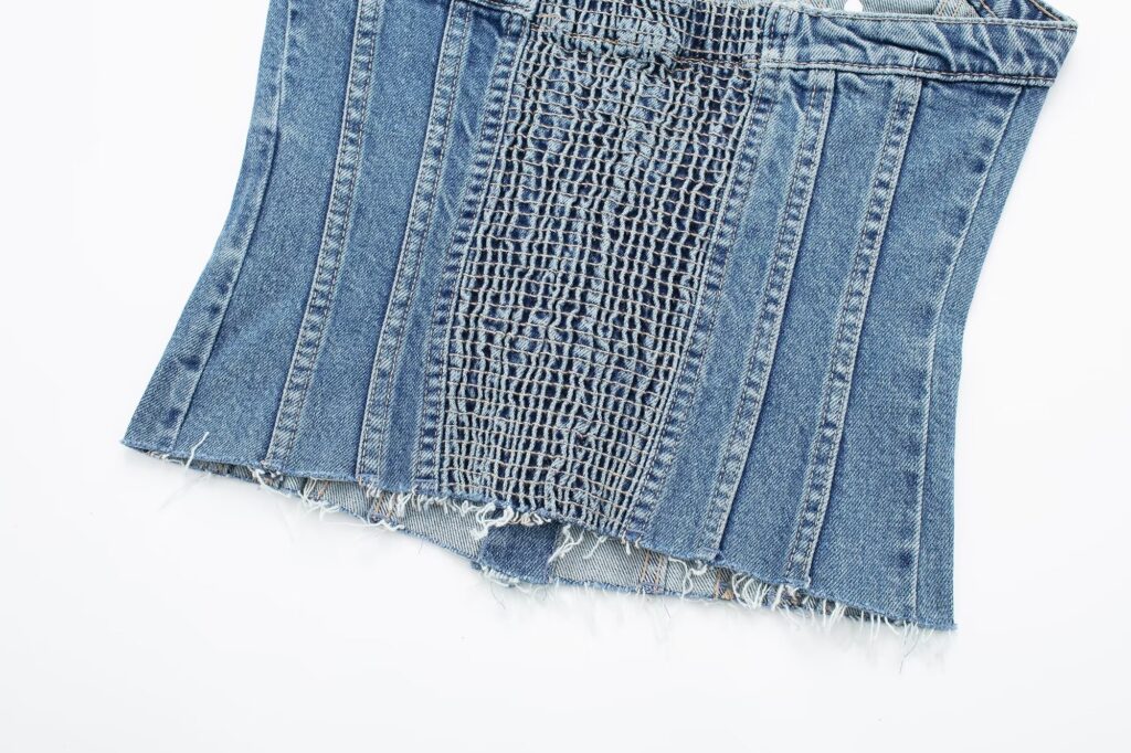 Corset Denim Tube Top Sexy Inner Wear Early Spring Breasted Design Women Clothing - Image 14