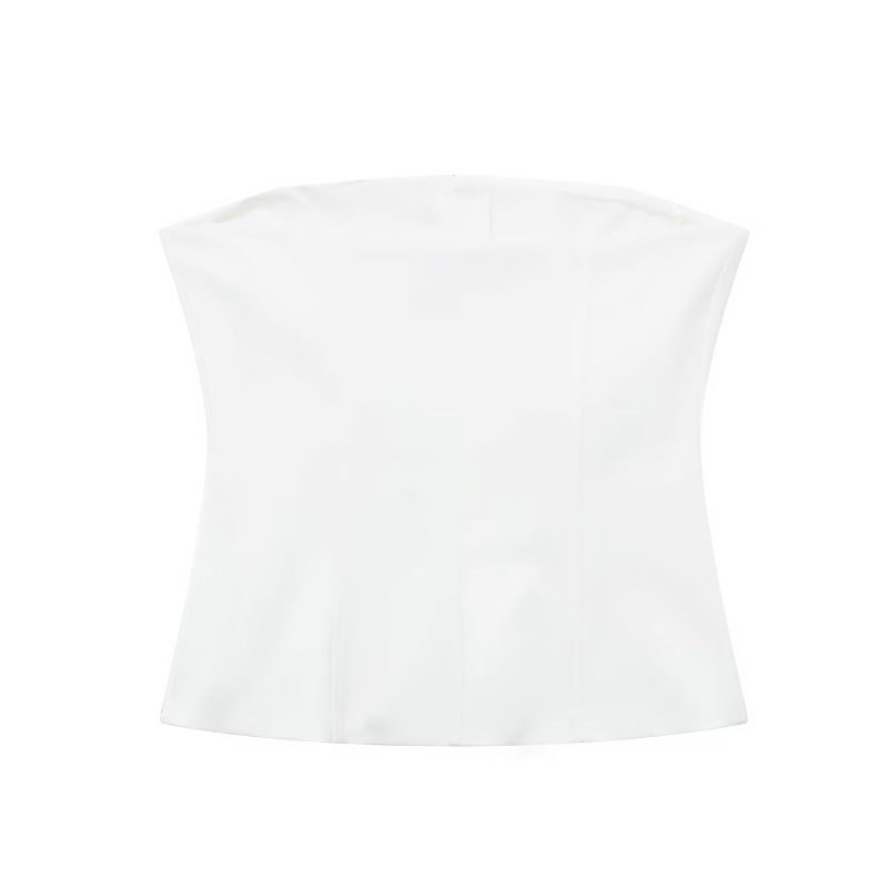 Solid Color Double Zipper Top Sexy Sexy Tube Top Spring Slim Fit Women Clothing - Image 5