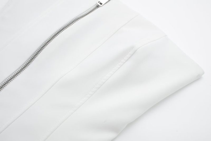 Solid Color Double Zipper Top Sexy Sexy Tube Top Spring Slim Fit Women Clothing - Image 10