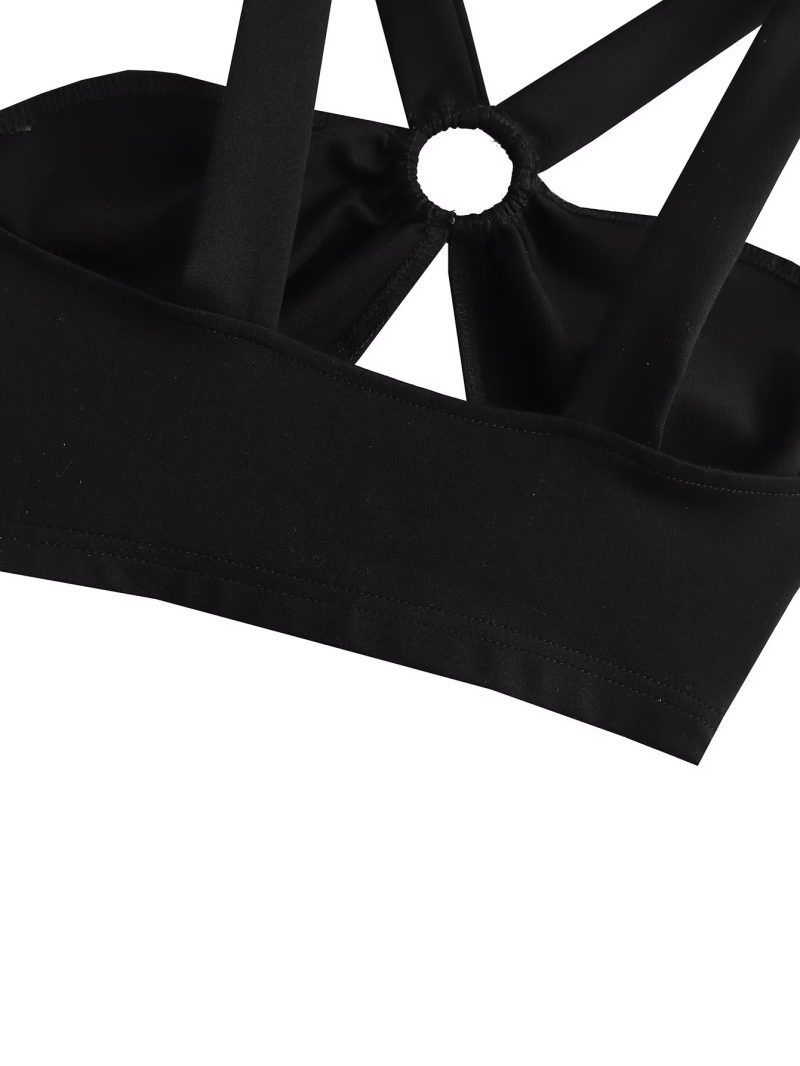 Sexy  Backless Cropped Halter Bow Collar Tube Top Short Type Top - Image 2