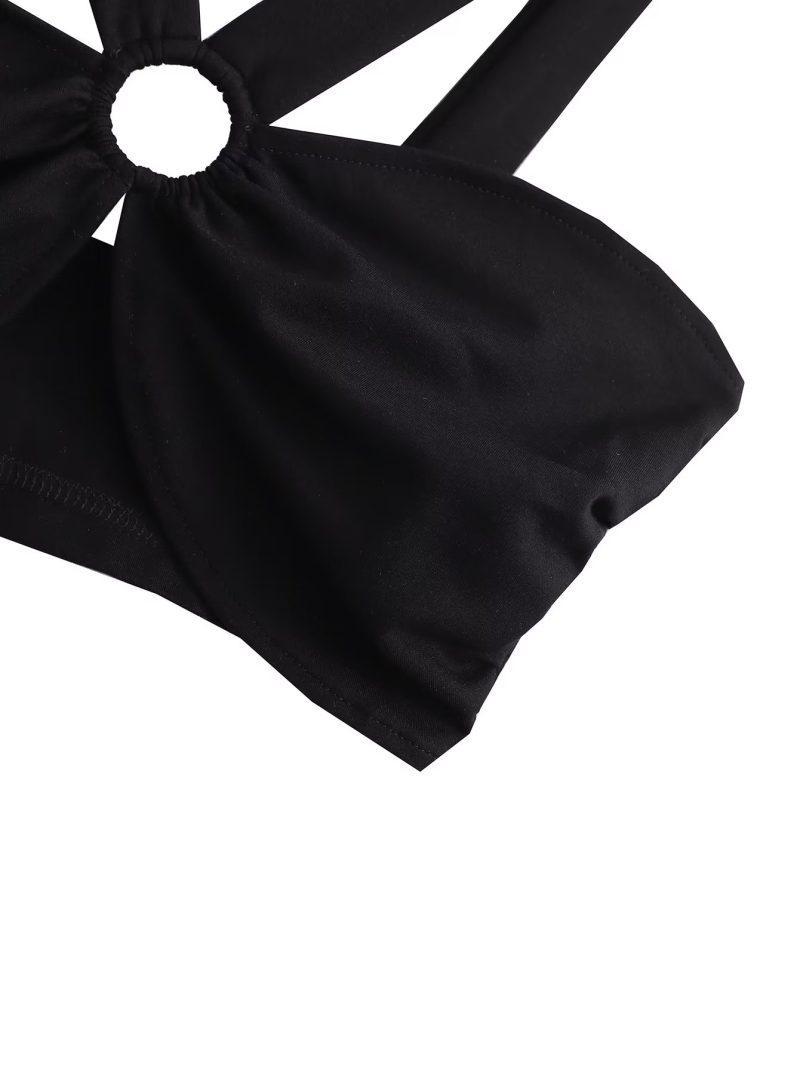 Sexy  Backless Cropped Halter Bow Collar Tube Top Short Type Top - Image 4