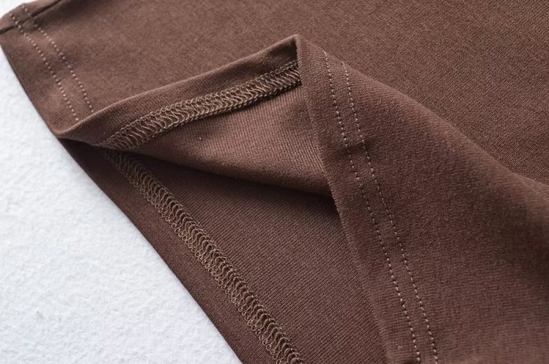 Solid Color V neck Tight Short Sleeved T shirt Women Summer Sexy Cropped Slim Fit Crop-Top - Image 9