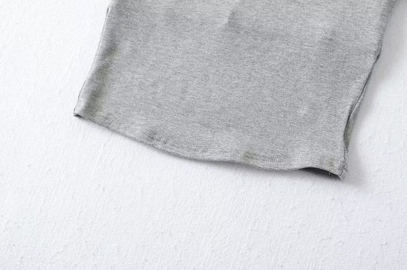 Solid Color V neck Tight Short Sleeved T shirt Women Summer Sexy Cropped Slim Fit Crop-Top - Image 14