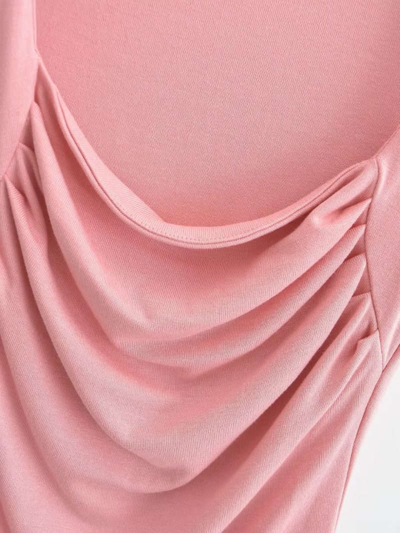 Sexy Wear Square Collar Pleated Vest Women Summer Sexy with Chest Pad Slim Fit Sleeveless Inner Match Top - Image 10