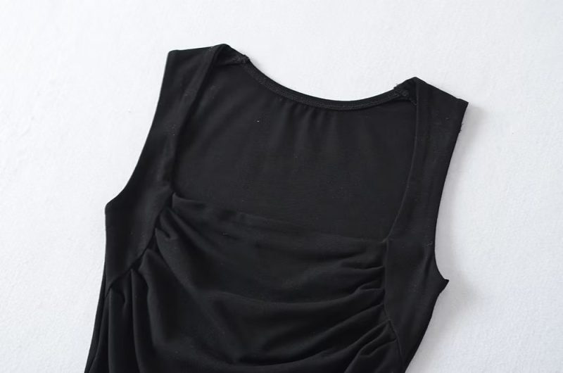 Sexy Wear Square Collar Pleated Vest Women Summer Sexy with Chest Pad Slim Fit Sleeveless Inner Match Top - Image 15