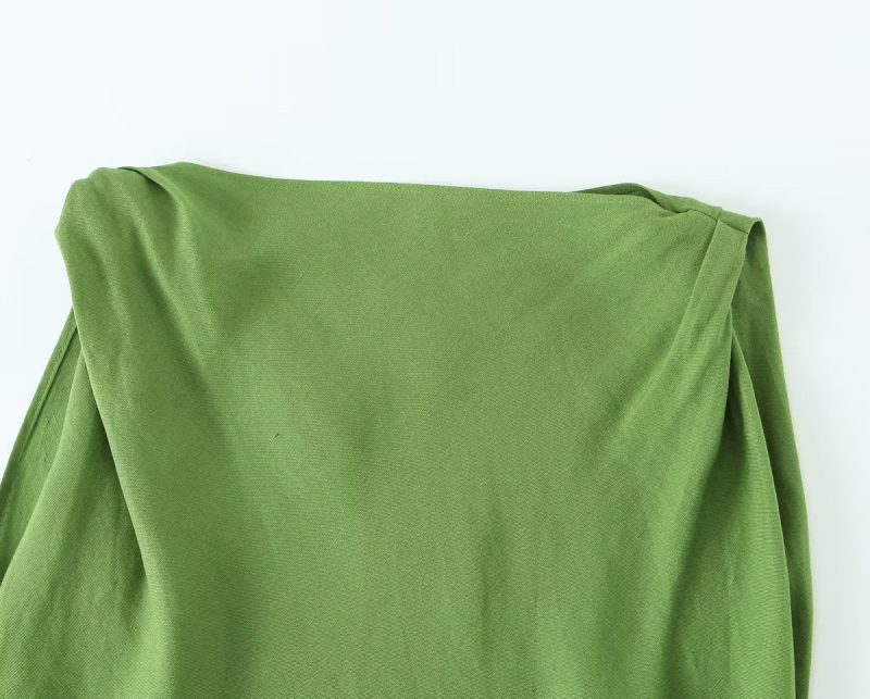 Summer Women Clothing Silk Satin Texture Midi Dress - Image 5