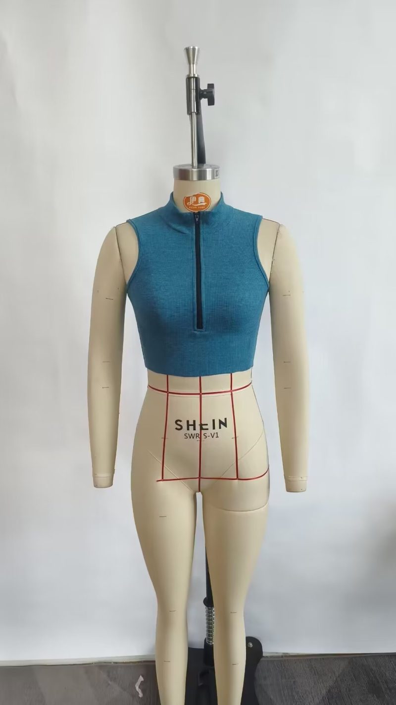 Spring Zipper Pullover Small Turtleneck Zipper Slim Fit Sexy Sleeveless T Shirt Top - Image 11