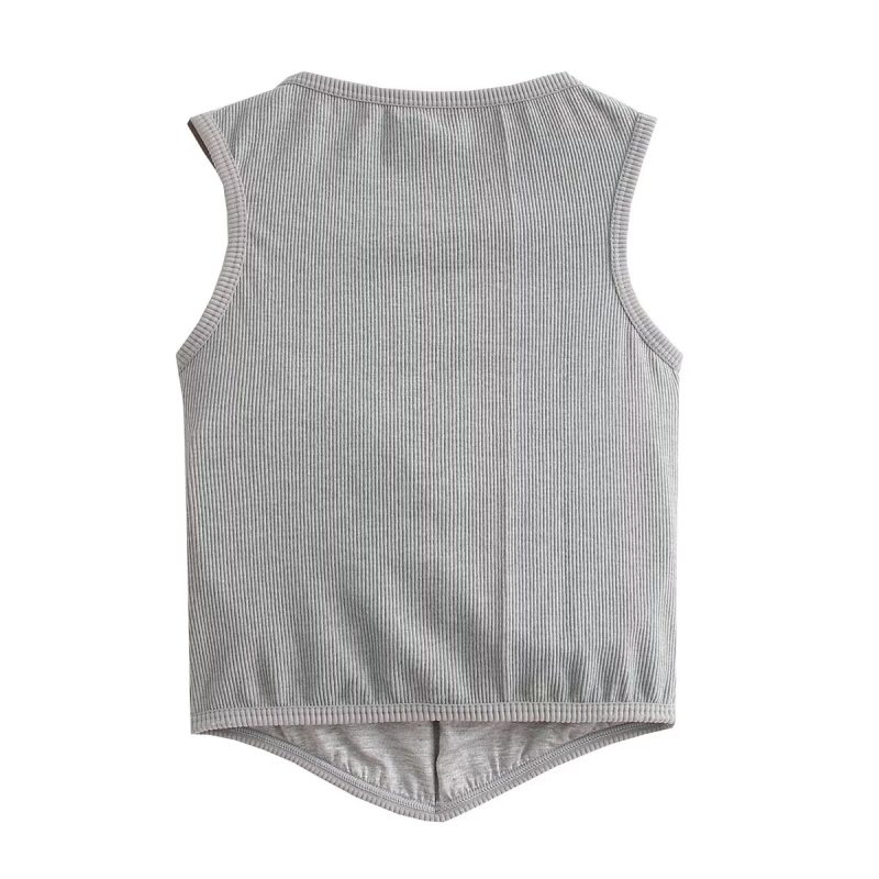 Salt Sweet Sexy Beauty Back Design Solid Color Sexy Vest Slim Fit - Image 2