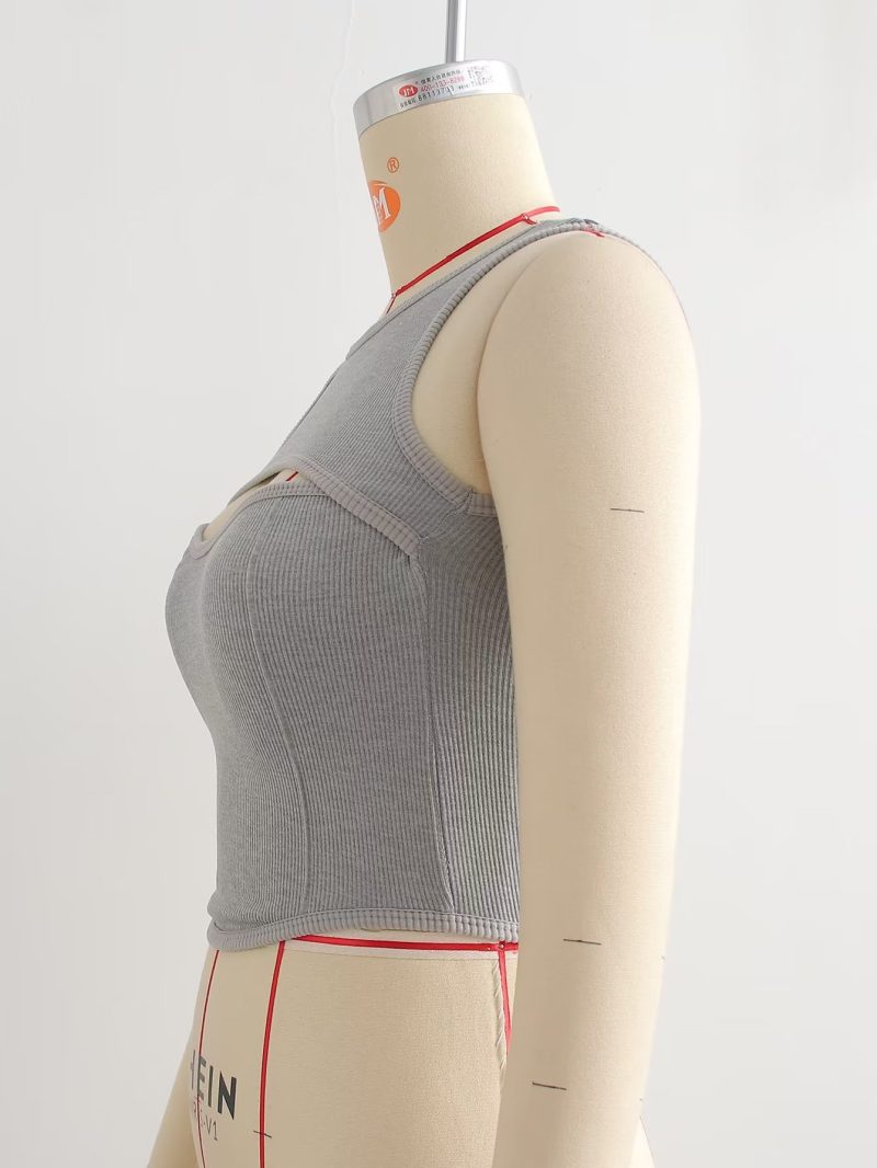 Salt Sweet Sexy Beauty Back Design Solid Color Sexy Vest Slim Fit - Image 4