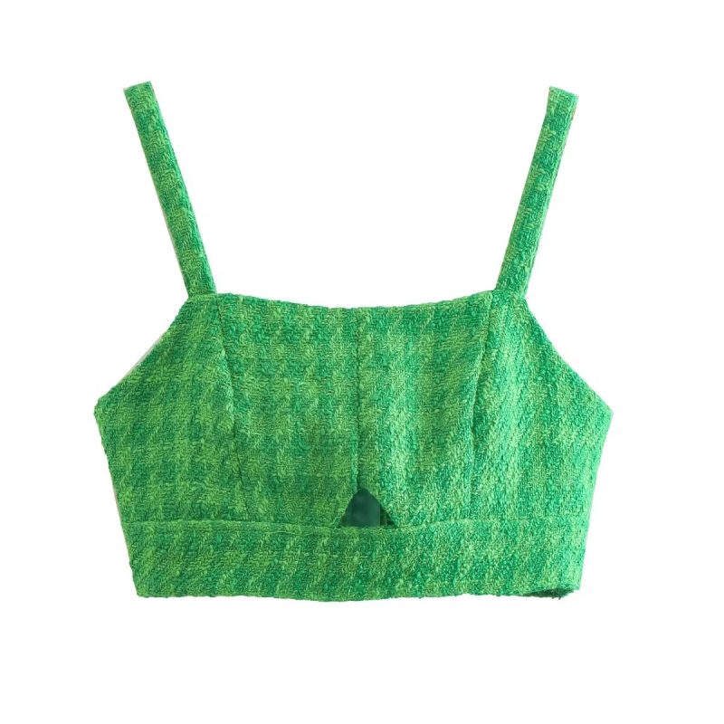 Women Clothing Summer Knitted Top Candy Color with Artificial Pearl Applique Small Sling Women - Image 3