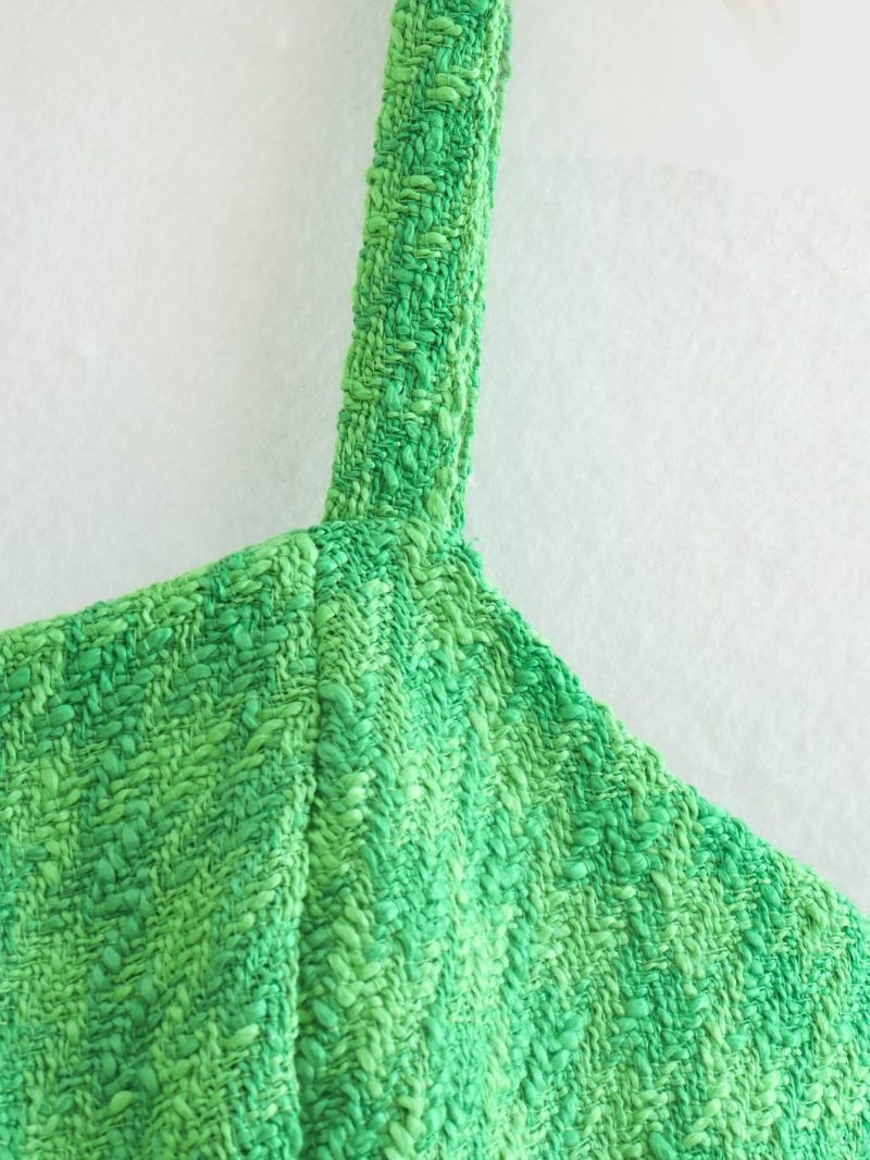 Women Clothing Summer Knitted Top Candy Color with Artificial Pearl Applique Small Sling Women - Image 10