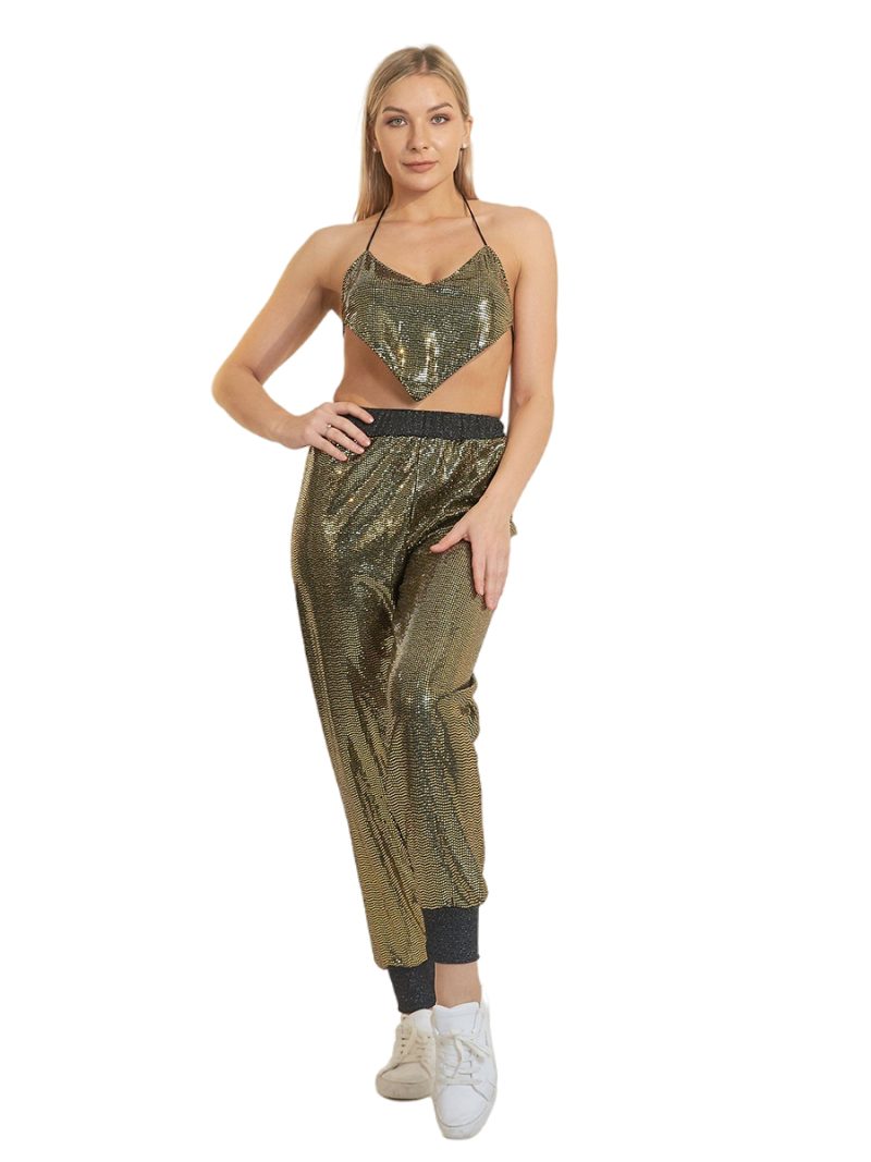 Gradient Sequin Sexy Vest Non Specification Tube Top Lace Up Love Wrapped Chest Sexy Performance - Image 4