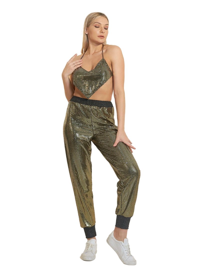 Gradient Sequin Sexy Vest Non Specification Tube Top Lace Up Love Wrapped Chest Sexy Performance - Image 6