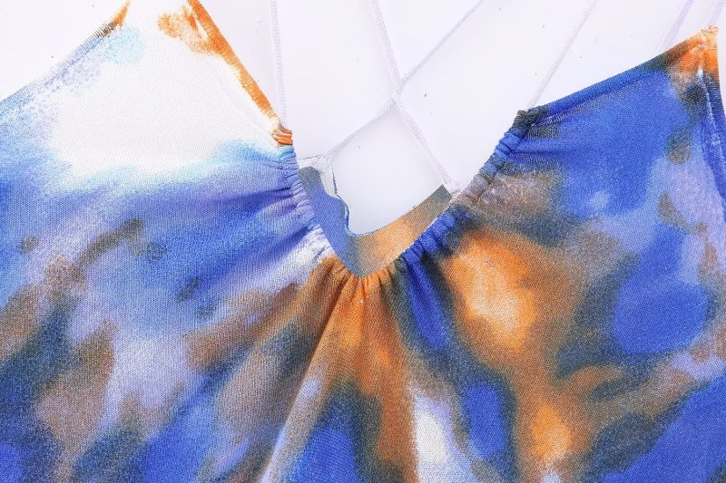 Women Sexy Tie Dyed Knitted Cami Dress - Image 5