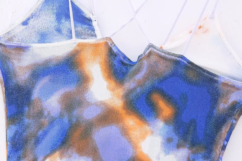 Women Sexy Tie Dyed Knitted Cami Dress - Image 12