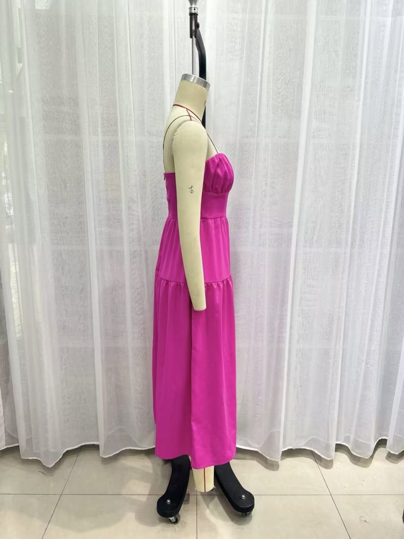 Spring Sexy Pink Dress Women Cocktail Formal Dress Satin Waist Tight - Image 4