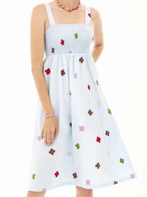 Women Clothing Summer Dotted Prints Fresh Bandeau Sling Dress