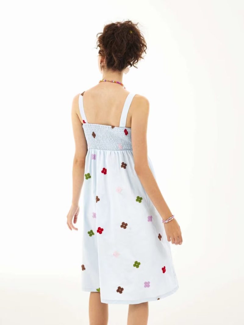 Women Clothing Summer Dotted Prints Fresh Bandeau Sling Dress - Image 2