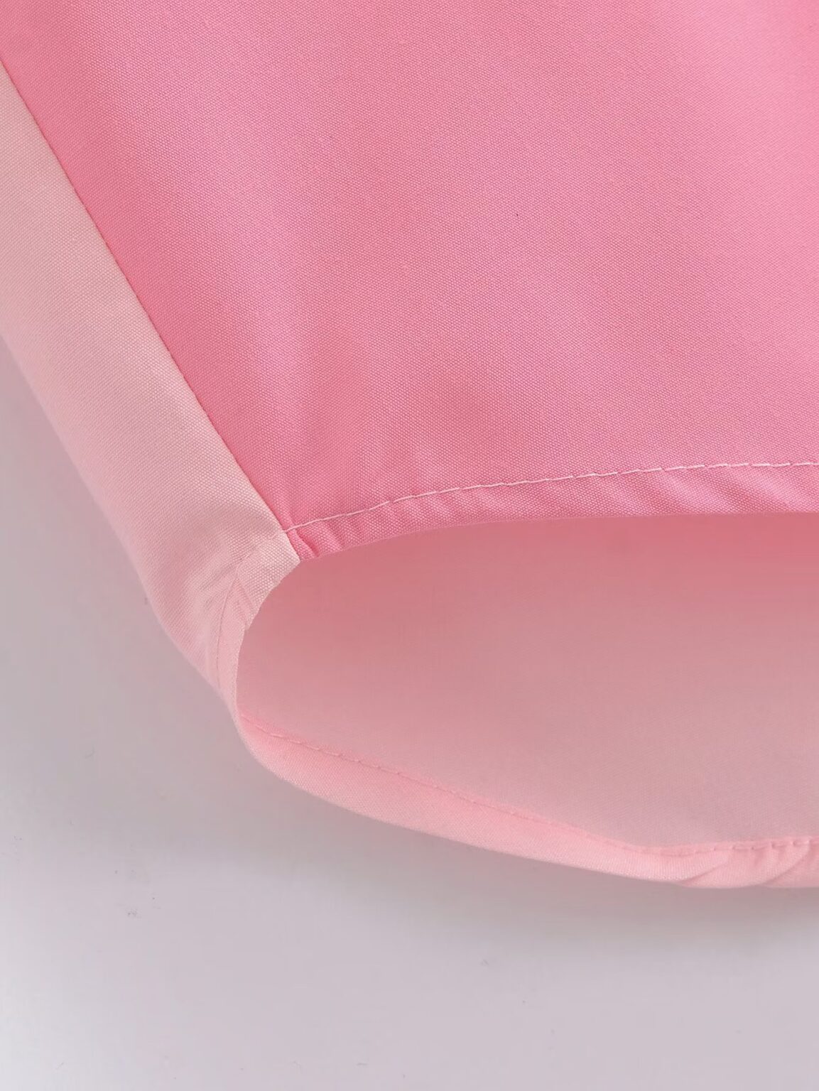 Collared Single Breasted Cuff Pinch Pleated Curved Hem Slit on Both Sides Women Loose Shirt - Image 11