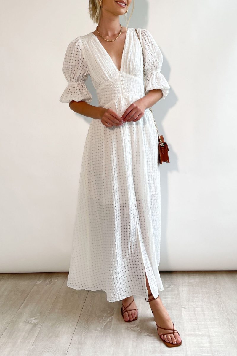 Ladies Spring Summer Dress French Fresh Chessboard Plaid Buckle Large Swing Dress - Image 8