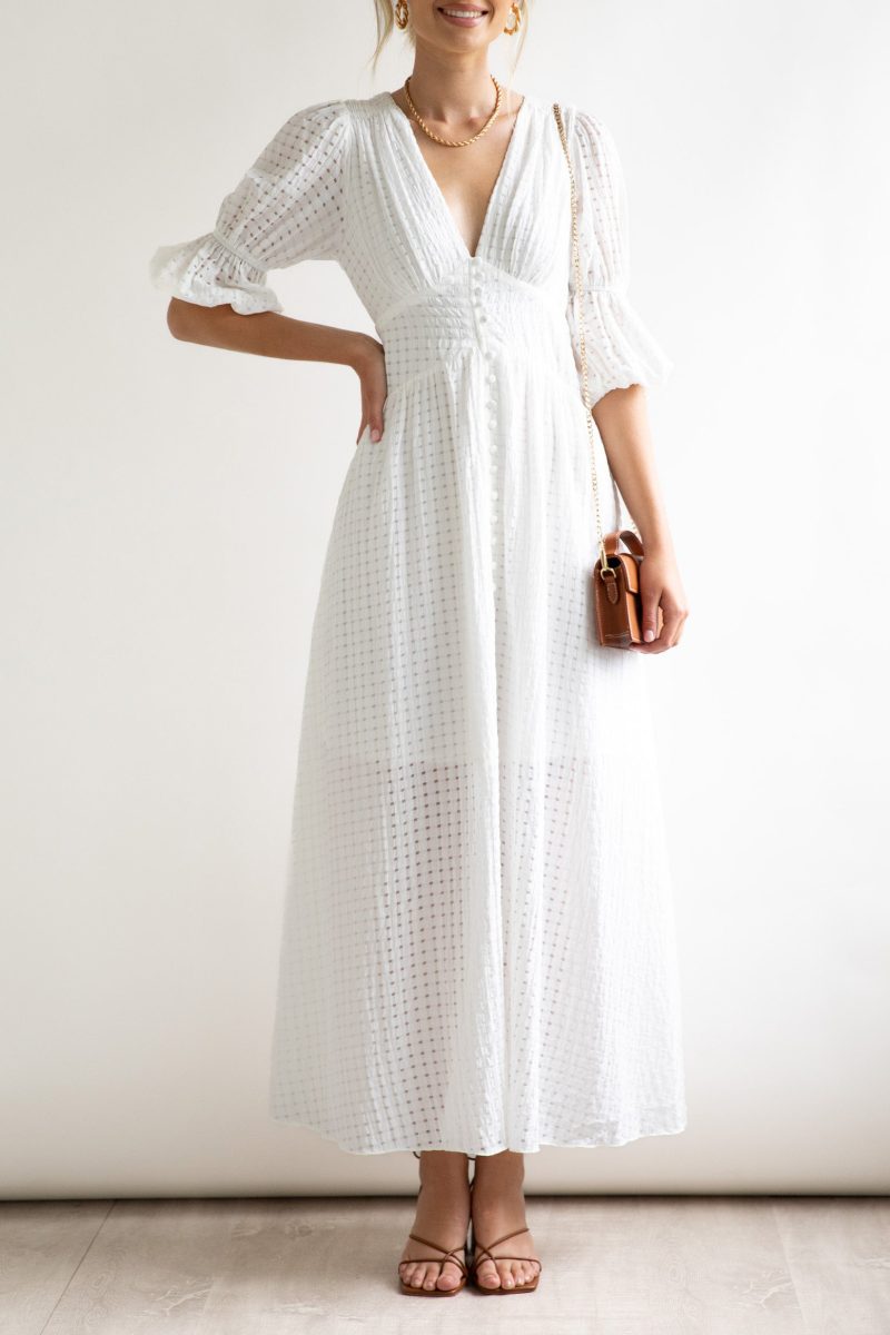 Ladies Spring Summer Dress French Fresh Chessboard Plaid Buckle Large Swing Dress - Image 9