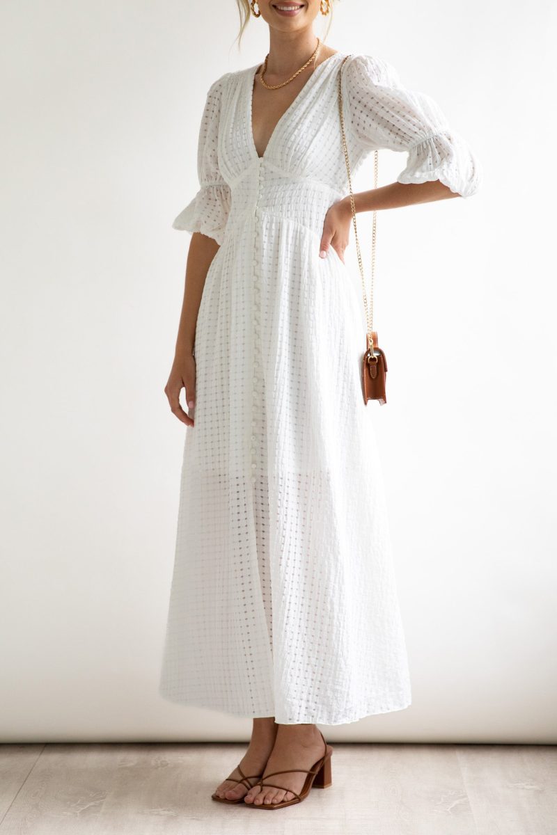 Ladies Spring Summer Dress French Fresh Chessboard Plaid Buckle Large Swing Dress - Image 10