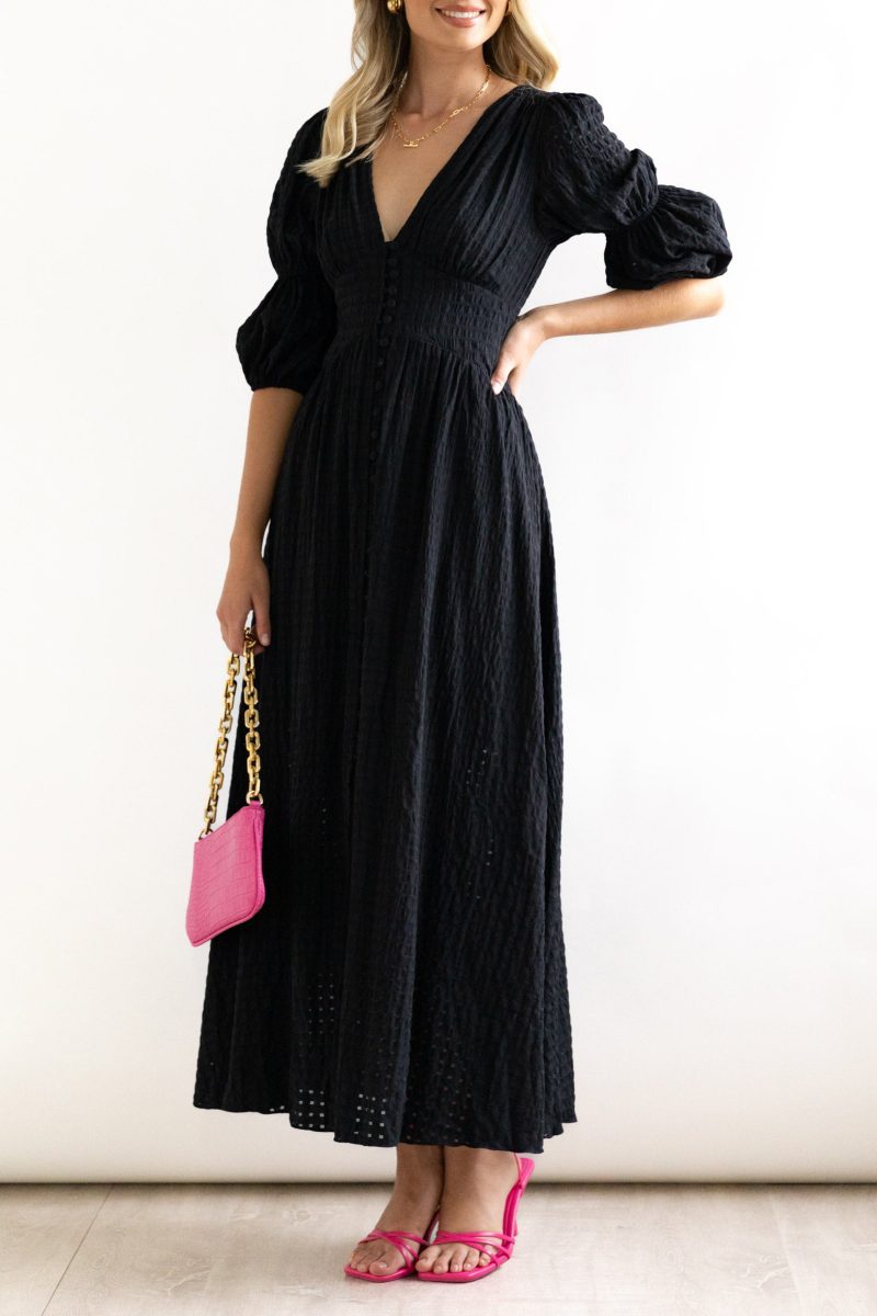 Ladies Spring Summer Dress French Fresh Chessboard Plaid Buckle Large Swing Dress - Image 14