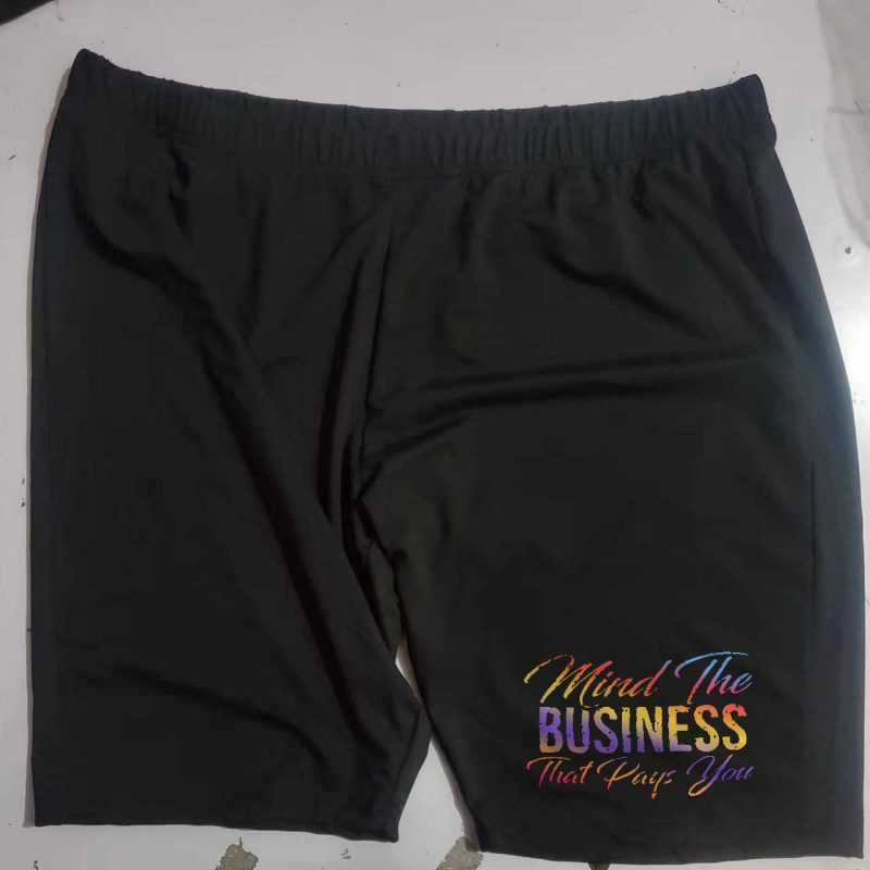 Women Suit T Shirt Shorts Set Loose Color Letters Printing Suit - Image 4