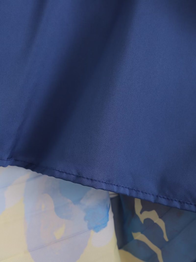 Summer V Neck A Line Dress Elegant Dress High Waist Contrasting Color Dress Women - Image 9
