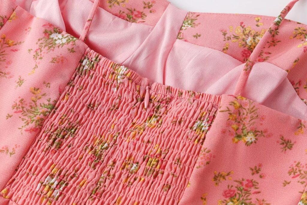 Fresh Sweet Lotus Leaf Slim Fit Holiday Dress Summer A Line Short French Girl Floral Slip Dress - Image 3