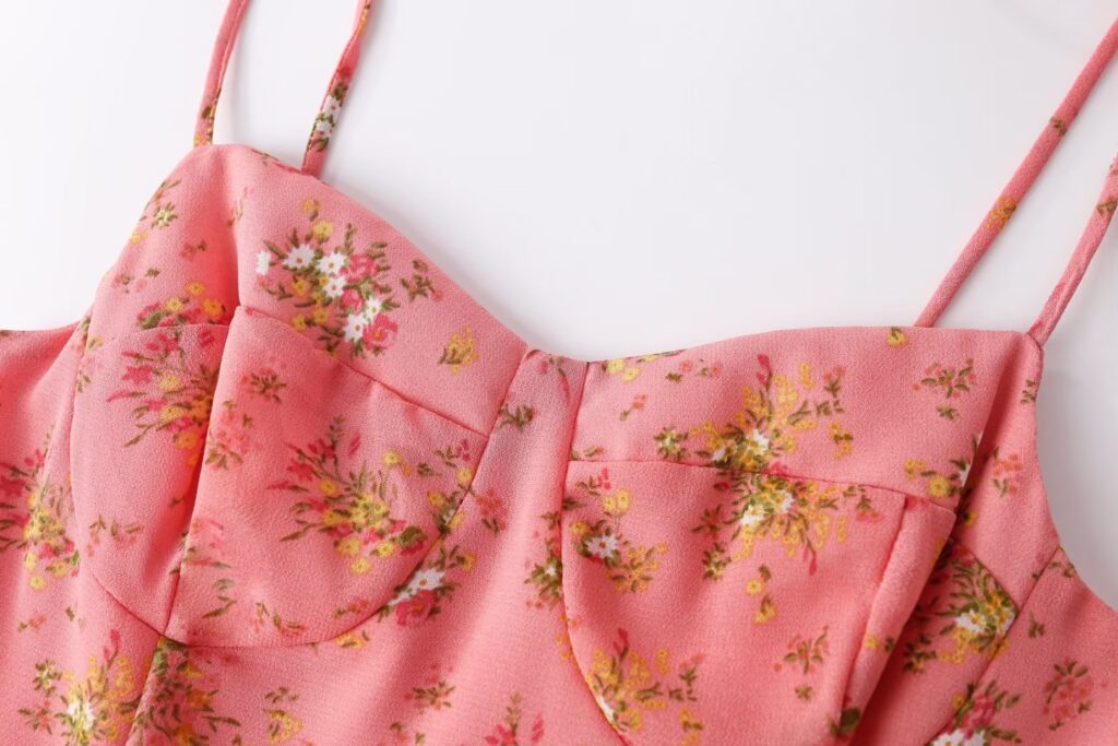 Fresh Sweet Lotus Leaf Slim Fit Holiday Dress Summer A Line Short French Girl Floral Slip Dress - Image 4