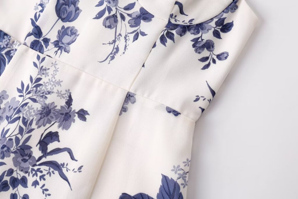 Summer Little Fresh Shoulder Strap Sleeveless Slip Dress Women Printed Waist Controlled Dress - Image 6